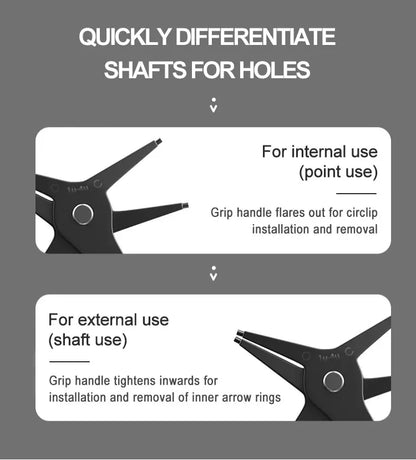 2 in 1 Snap Ring Pliers - Multifunctional Internal External Retaining Tool - ZOOMNSTORE