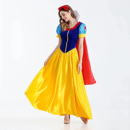 Classic Fairy Tale Snow White Princess Costume Adults Women Halloween Performance Fantasia Princess Cosplay Role Playing Dresses - ZOOMNSTORE