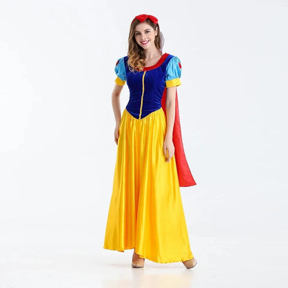 Classic Fairy Tale Snow White Princess Costume Adults Women Halloween Performance Fantasia Princess Cosplay Role Playing Dresses - ZOOMNSTORE