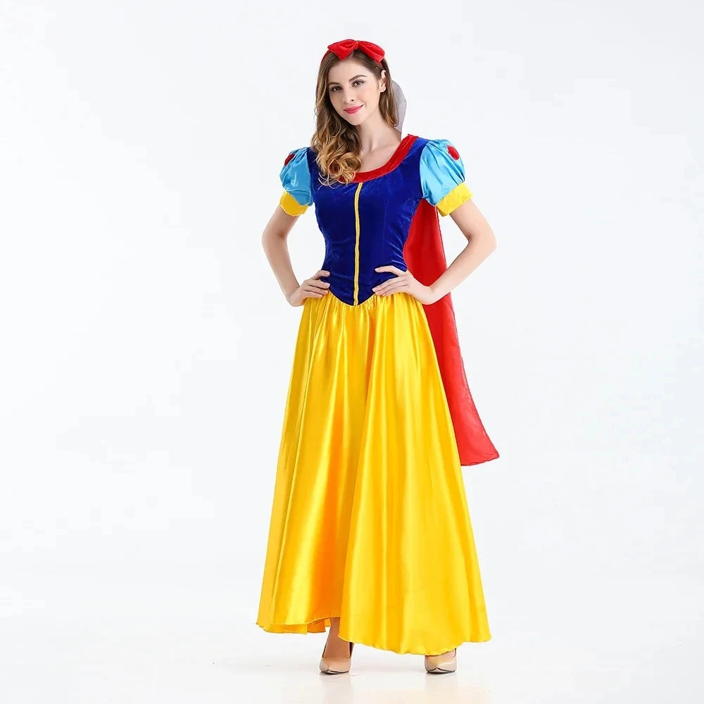 Classic Fairy Tale Snow White Princess Costume Adults Women Halloween Performance Fantasia Princess Cosplay Role Playing Dresses - ZOOMNSTORE