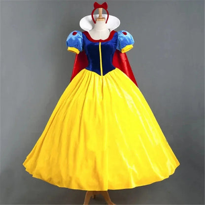 Classic Fairy Tale Snow White Princess Costume Adults Women Halloween Performance Fantasia Princess Cosplay Role Playing Dresses - ZOOMNSTORE
