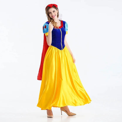 Classic Fairy Tale Snow White Princess Costume Adults Women Halloween Performance Fantasia Princess Cosplay Role Playing Dresses - ZOOMNSTORE