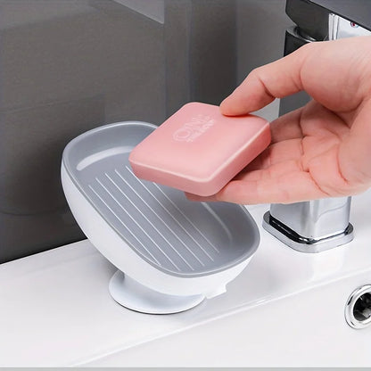 1pc Creative Soap Dish, Drain Soap Tray, Soap Holder With Suction Cup, Soap Rack For  Bathroom Accessories - ZOOMNSTORE