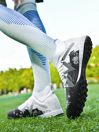 Soccer Shoes Turf – Durable High Top Football Shoes With Rubber Outsole Cleats - ZOOMNSTORE
