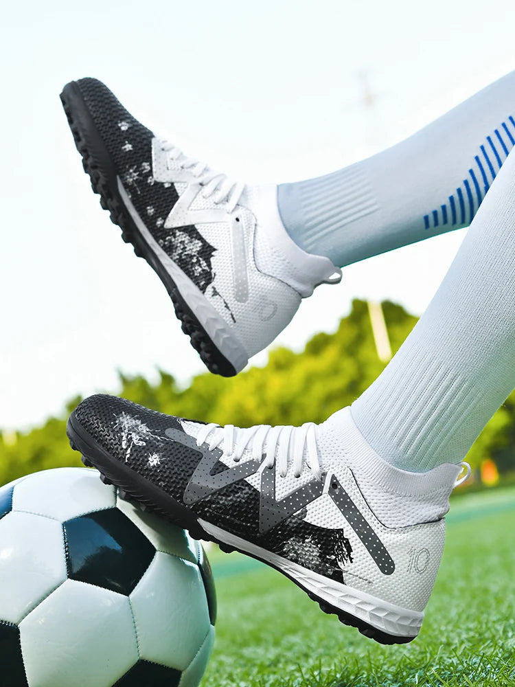 Soccer Shoes Turf – Durable High Top Football Shoes With Rubber Outsole Cleats - ZOOMNSTORE
