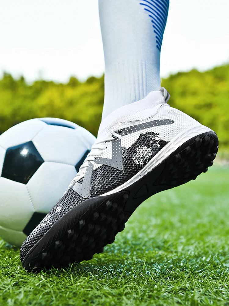 Soccer Shoes Turf – Durable High Top Football Shoes With Rubber Outsole Cleats - ZOOMNSTORE