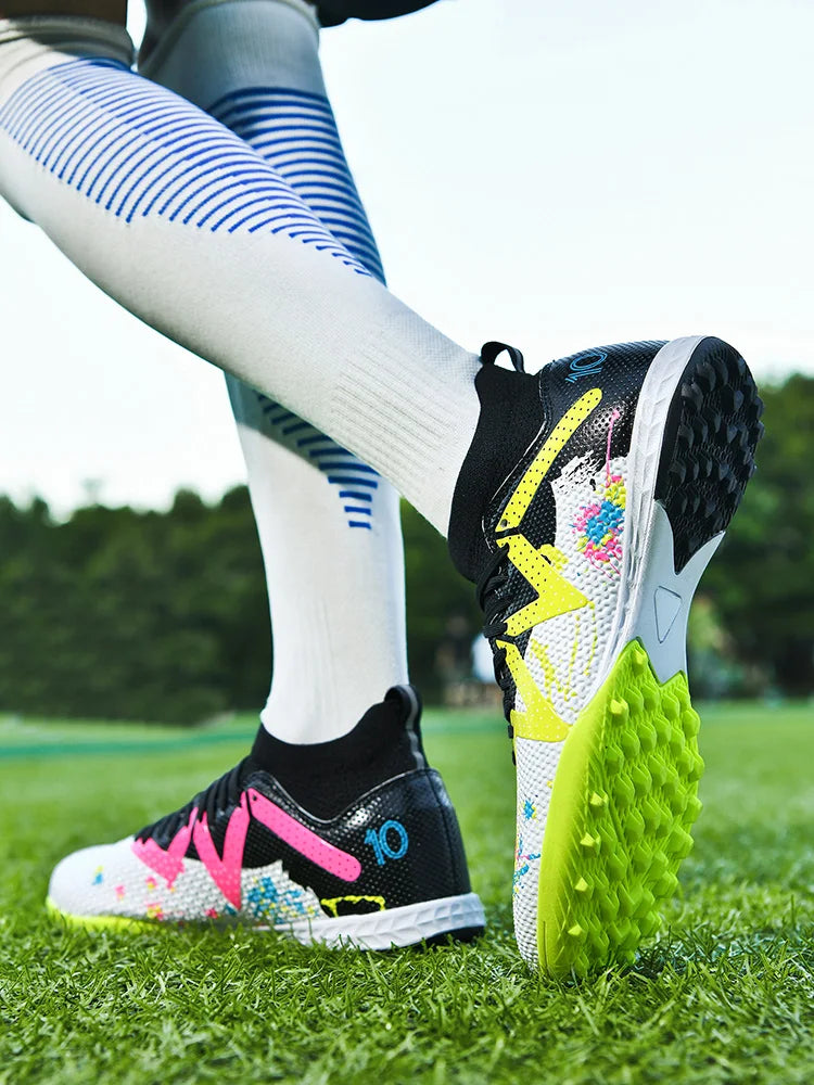 Soccer Shoes Turf – Durable High Top Football Shoes With Rubber Outsole Cleats - ZOOMNSTORE