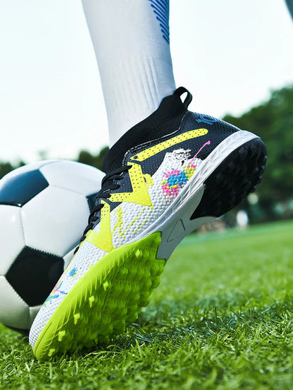 Soccer Shoes Turf – Durable High Top Football Shoes With Rubber Outsole Cleats - ZOOMNSTORE