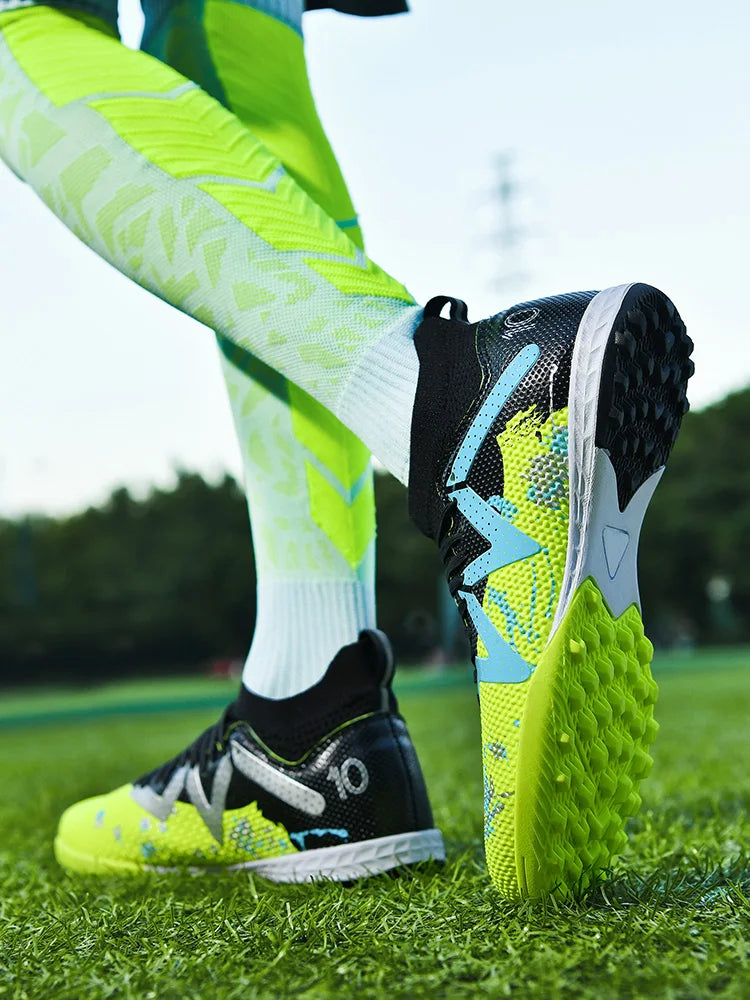 Soccer Shoes Turf – Durable High Top Football Shoes With Rubber Outsole Cleats - ZOOMNSTORE