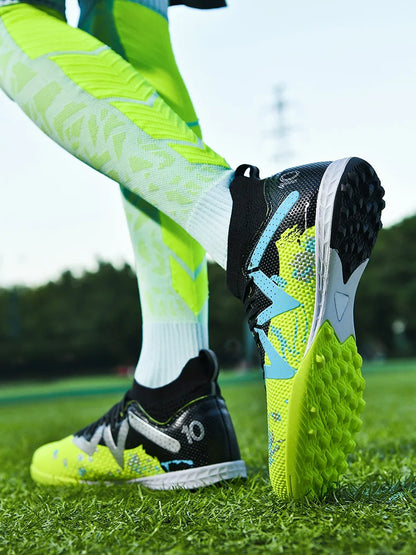 Soccer Shoes Turf – Durable High Top Football Shoes With Rubber Outsole Cleats - ZOOMNSTORE