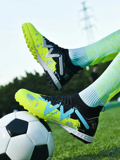 Soccer Shoes Turf – Durable High Top Football Shoes With Rubber Outsole Cleats - ZOOMNSTORE