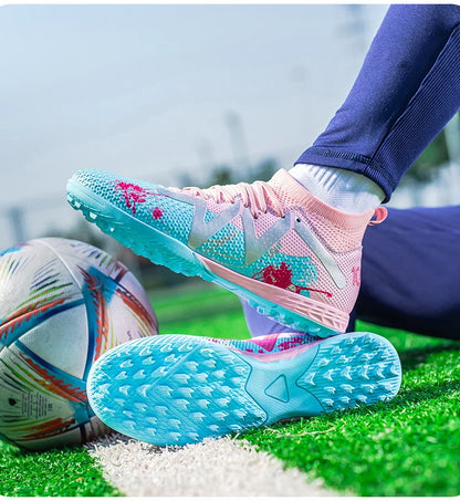 Soccer Shoes Turf – Durable High Top Football Shoes With Rubber Outsole Cleats - ZOOMNSTORE
