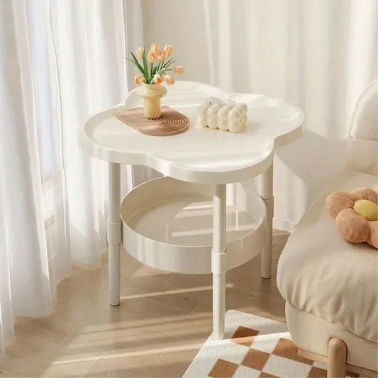 Clover Sofa Side Table - Double Layer Coffee Table for Living Room  Bedroom Storage - ZOOMNSTORE