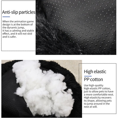 Soft Cat Bed - Plush Donut Pet Nest With Washable Corduroy Cover & Anti Slip Mat - ZOOMNSTORE