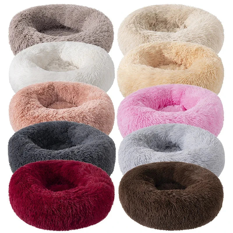 Soft Cat Bed - Plush Donut Pet Nest With Washable Corduroy Cover & Anti Slip Mat - ZOOMNSTORE