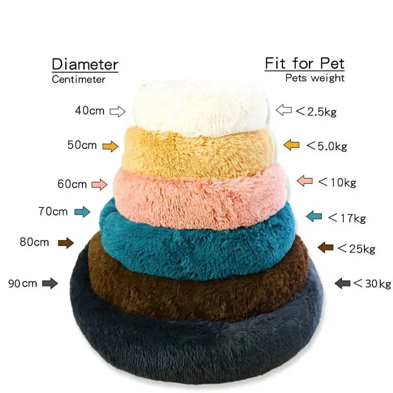 Soft Cat Bed - Plush Donut Pet Nest With Washable Corduroy Cover & Anti Slip Mat - ZOOMNSTORE