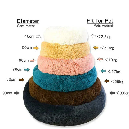 Soft Cat Bed - Plush Donut Pet Nest With Washable Corduroy Cover & Anti Slip Mat - ZOOMNSTORE