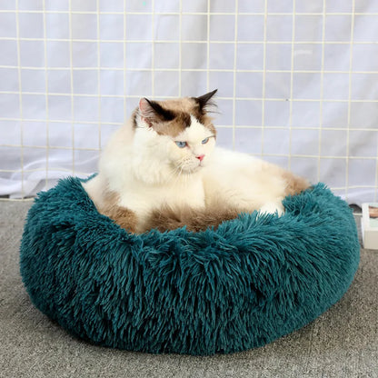 Soft Cat Bed - Plush Donut Pet Nest With Washable Corduroy Cover & Anti Slip Mat - ZOOMNSTORE