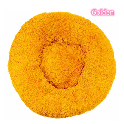 Soft Cat Bed - Plush Donut Pet Nest With Washable Corduroy Cover & Anti Slip Mat - ZOOMNSTORE