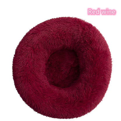 Soft Cat Bed - Plush Donut Pet Nest With Washable Corduroy Cover & Anti Slip Mat - ZOOMNSTORE