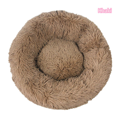 Soft Cat Bed - Plush Donut Pet Nest With Washable Corduroy Cover & Anti Slip Mat - ZOOMNSTORE