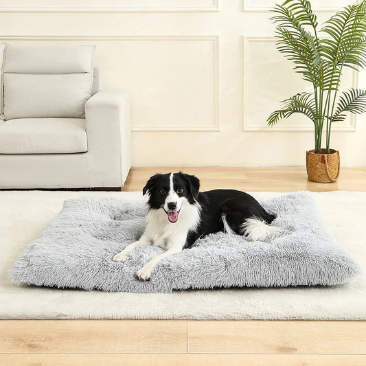 Soft Dog Bed - Long Plush Pet Cushion Sofa | Machine Washable Cotton Mattress - ZOOMNSTORE