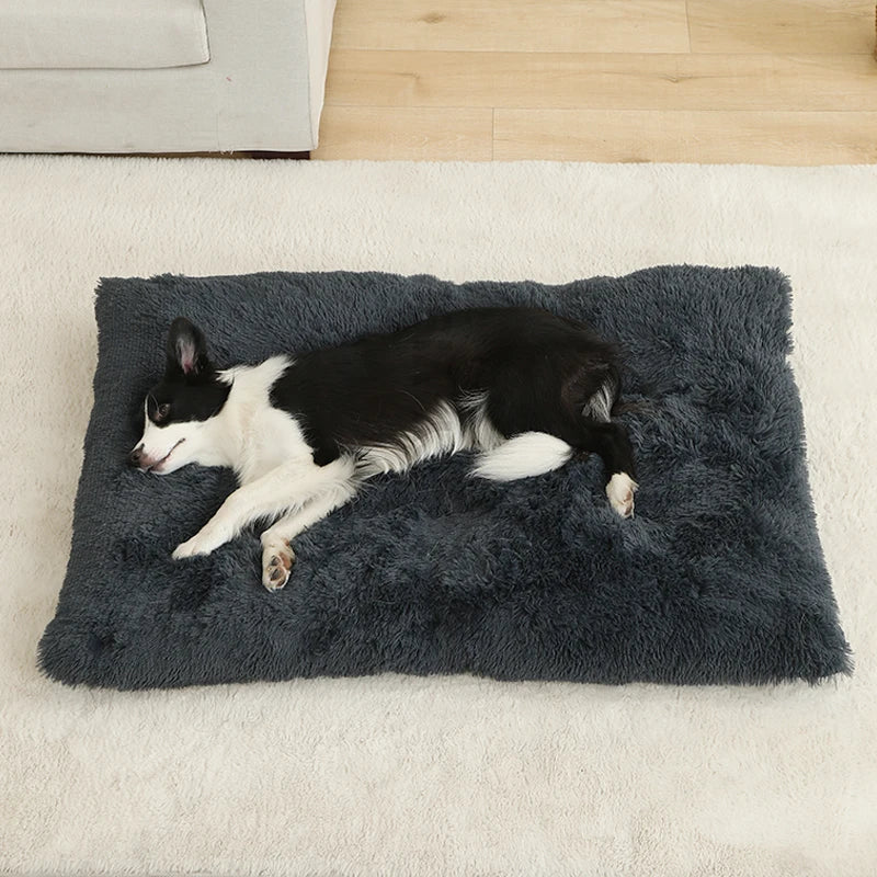 Soft Dog Bed - Long Plush Pet Cushion Sofa | Machine Washable Cotton Mattress - ZOOMNSTORE