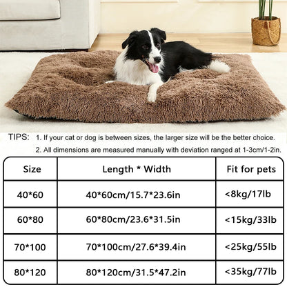 Soft Dog Bed - Long Plush Pet Cushion Sofa | Machine Washable Cotton Mattress - ZOOMNSTORE