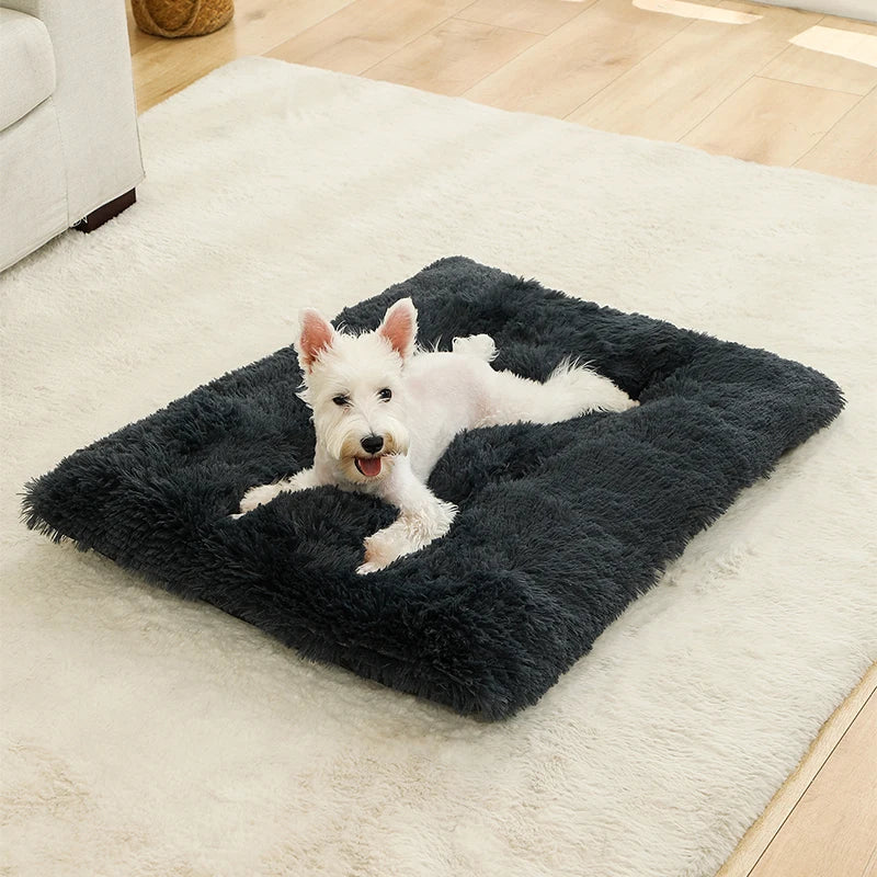 Soft Dog Bed - Long Plush Pet Cushion Sofa | Machine Washable Cotton Mattress - ZOOMNSTORE