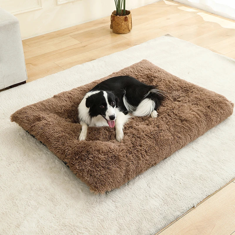 Soft Dog Bed - Long Plush Pet Cushion Sofa | Machine Washable Cotton Mattress - ZOOMNSTORE