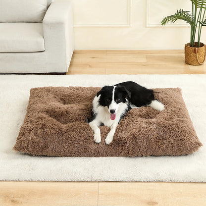 Soft Dog Bed - Long Plush Pet Cushion Sofa | Machine Washable Cotton Mattress - ZOOMNSTORE