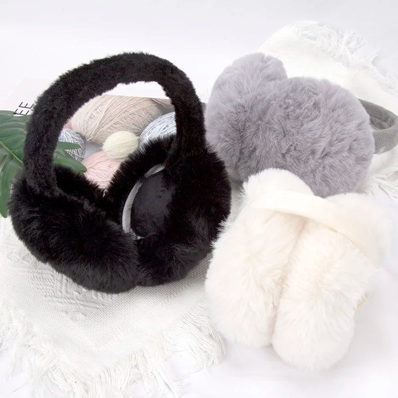 Soft Earmuffs – Adjustable Foldable Plush Earflap Muffs for Men & Women Winter Ear Warmers - ZOOMNSTORE