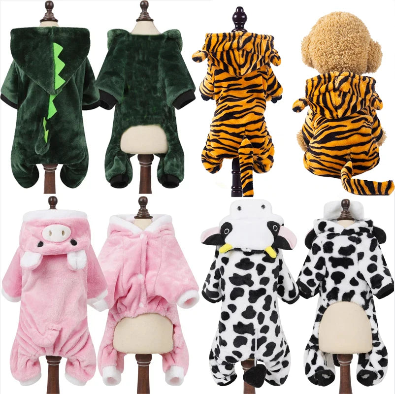 Soft Fleece Dog Jumpsuit - Warm Hoodie for Small Dogs and Puppies - ZOOMNSTORE