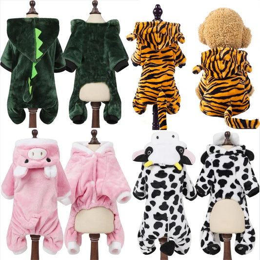 Soft Fleece Dog Jumpsuit - Warm Hoodie for Small Dogs and Puppies - ZOOMNSTORE
