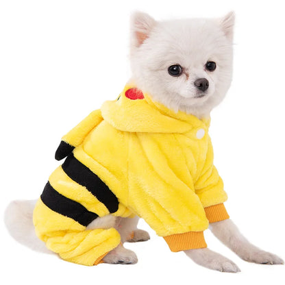 Soft Fleece Dog Jumpsuit - Warm Hoodie for Small Dogs and Puppies - ZOOMNSTORE