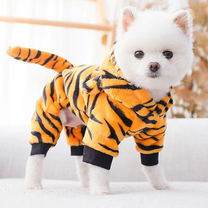 Soft Fleece Dog Jumpsuit - Warm Hoodie for Small Dogs and Puppies - ZOOMNSTORE