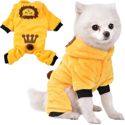 Soft Fleece Dog Jumpsuit - Warm Hoodie for Small Dogs and Puppies - ZOOMNSTORE