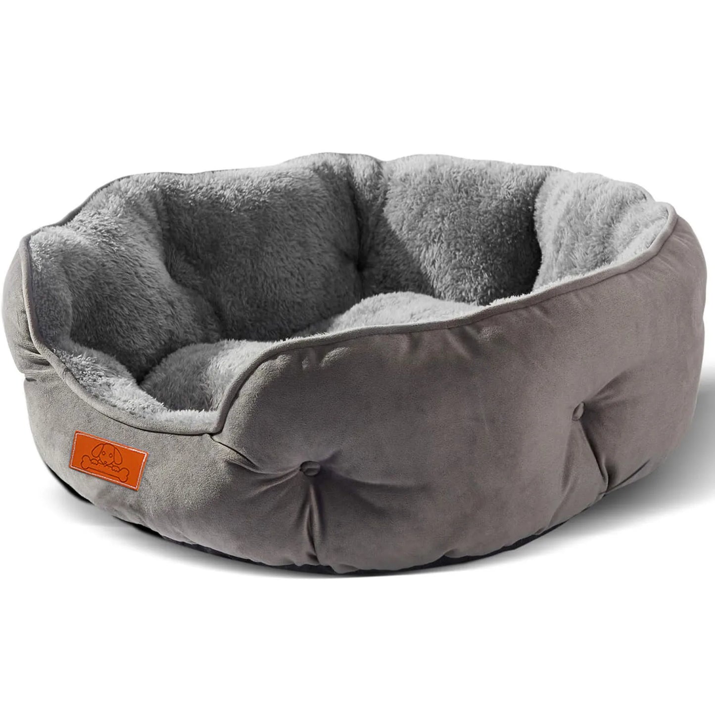 Soft Pet Bed – Washable Dog Bed with Non Slip Pet Mat, Water Resistant Grey Cushion - ZOOMNSTORE