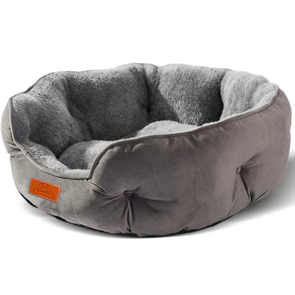 Soft Pet Bed – Washable Dog Bed with Non Slip Pet Mat, Water Resistant Grey Cushion - ZOOMNSTORE