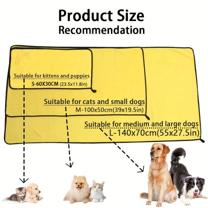 Soft Pet Towels - Super Absorbent Dog Bath Towel & Cat Grooming Towel | Quick Dry - ZOOMNSTORE
