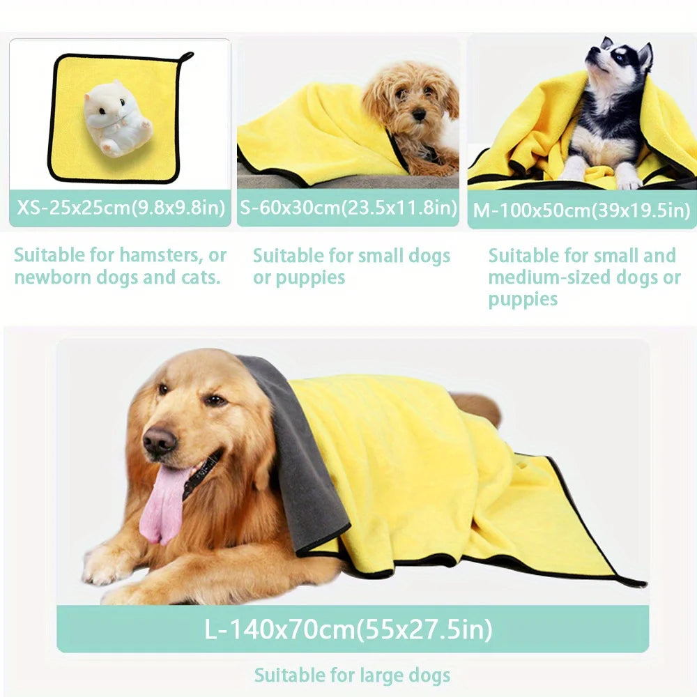 Soft Pet Towels - Super Absorbent Dog Bath Towel & Cat Grooming Towel | Quick Dry - ZOOMNSTORE