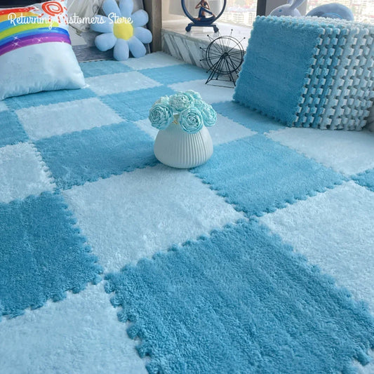 Soft Plush Kids Play Mat - 30x30CM Interlocking Rug Puzzle Carpet - ZOOMNSTORE