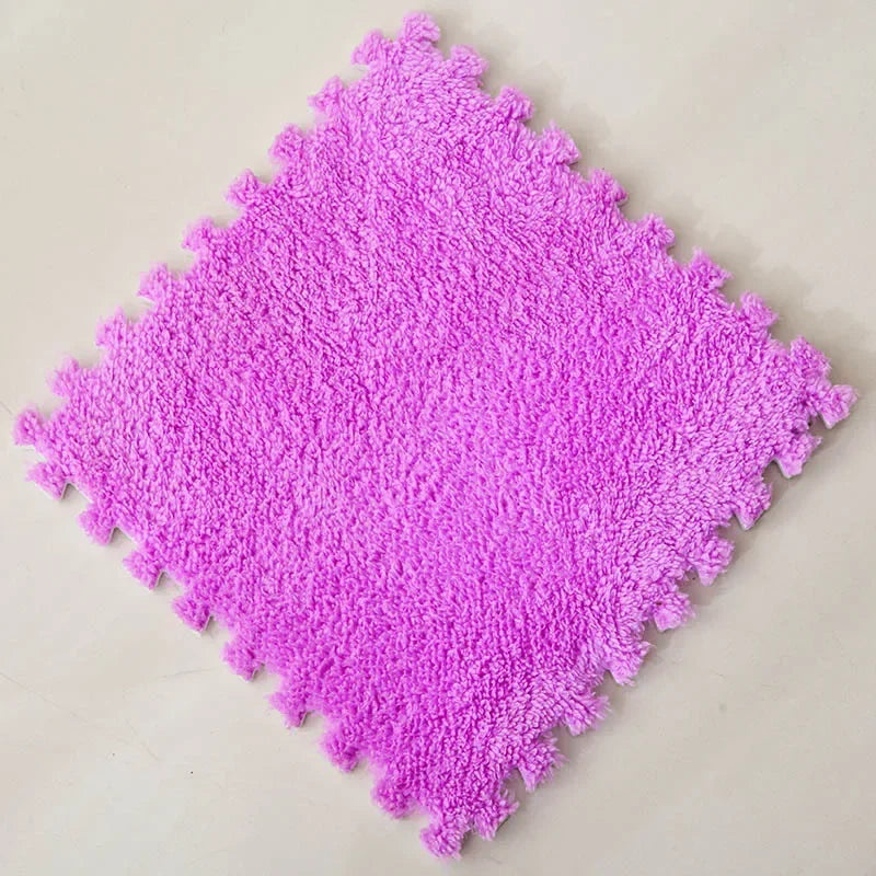 Soft Plush Kids Play Mat - 30x30CM Interlocking Rug Puzzle Carpet - ZOOMNSTORE