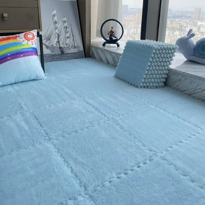 Soft Plush Kids Play Mat - 30x30CM Interlocking Rug Puzzle Carpet - ZOOMNSTORE