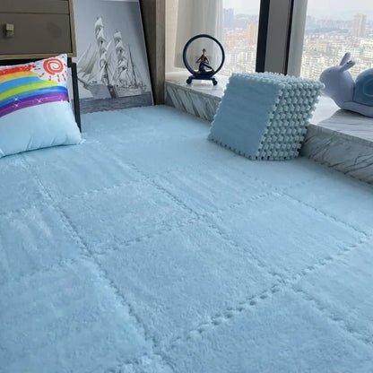 Soft Plush Kids Play Mat - 30x30CM Interlocking Rug Puzzle Carpet - ZOOMNSTORE