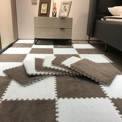 Soft Plush Kids Play Mat - 30x30CM Interlocking Rug Puzzle Carpet - ZOOMNSTORE