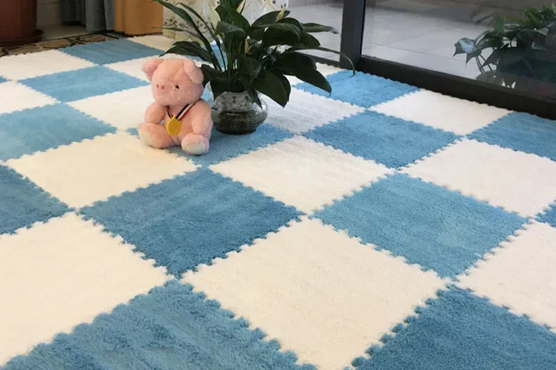 Soft Plush Kids Play Mat - 30x30CM Interlocking Rug Puzzle Carpet - ZOOMNSTORE