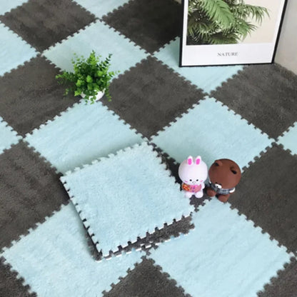 Soft Plush Kids Play Mat - 30x30CM Interlocking Rug Puzzle Carpet - ZOOMNSTORE