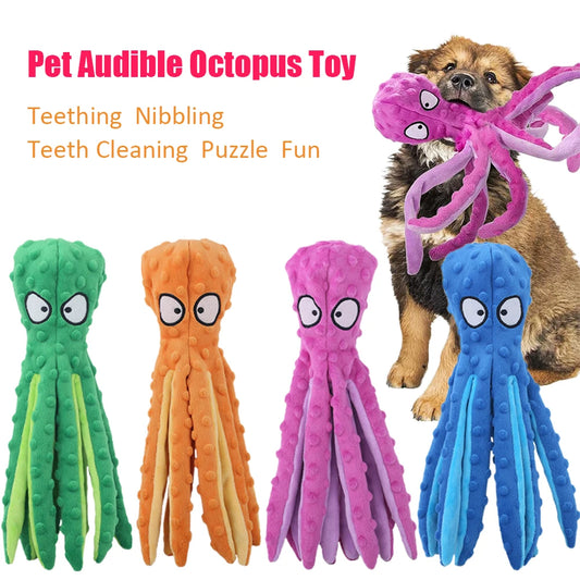 Soft Plush Octopus Dog Toy - Educational Teething Chew Toy for Small  Medium Dogs - ZOOMNSTORE