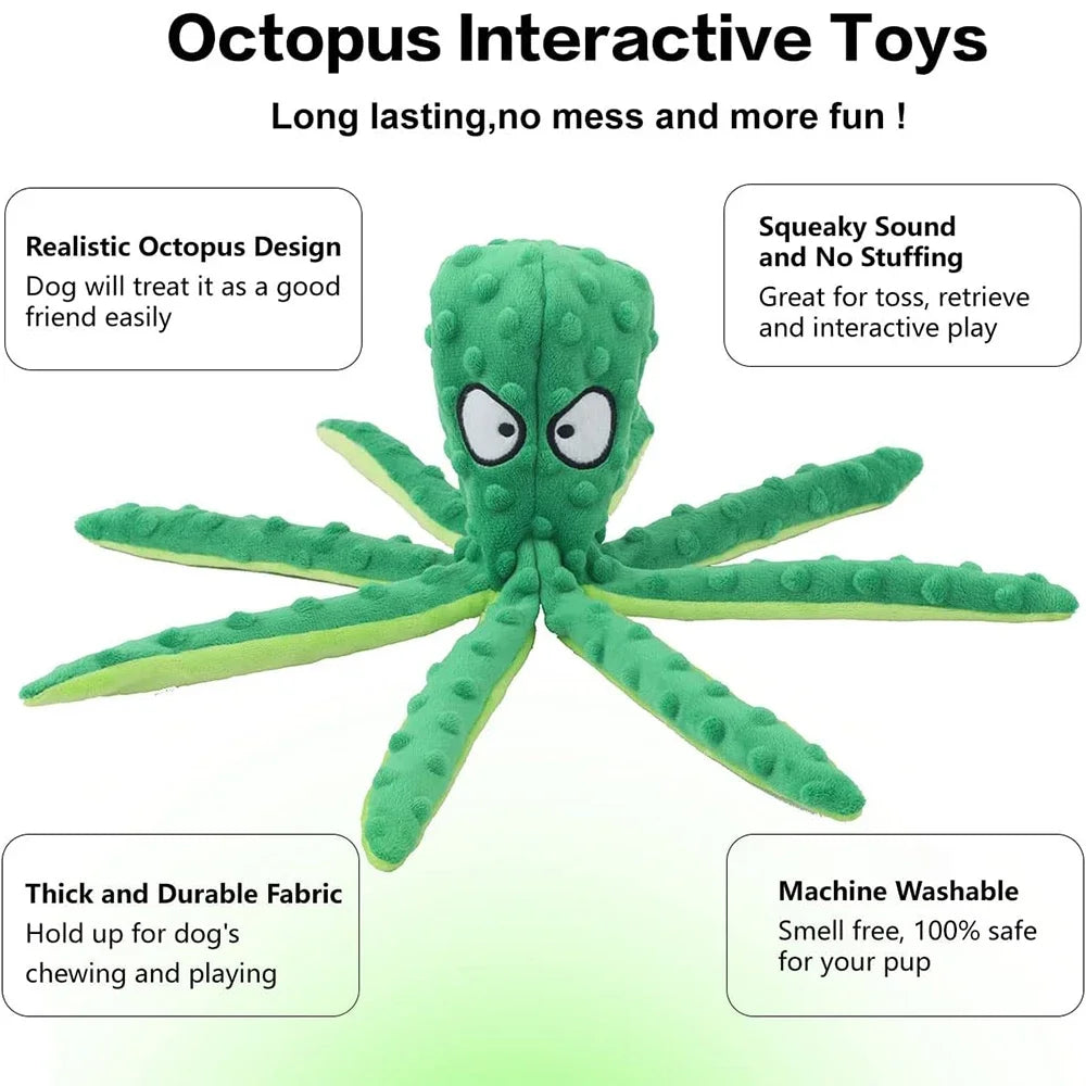 Soft Plush Octopus Dog Toy - Educational Teething Chew Toy for Small  Medium Dogs - ZOOMNSTORE